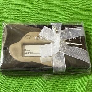 Kate Aspen Silver Color Airplane Luggage Tag new